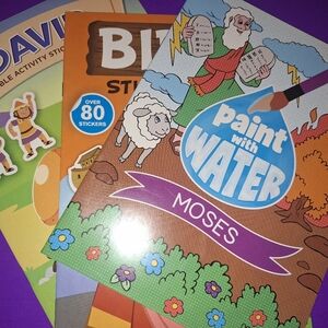 3 Bible time activity books stickers